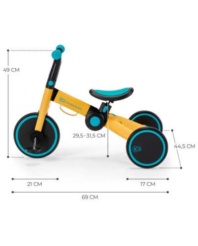 Триколка 3 в 1 KinderКraft - 4trike, Yellow - 7