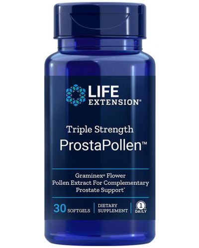 Triple Strength ProstaPollen, 30 софтгел капсули, Life Extension - 1