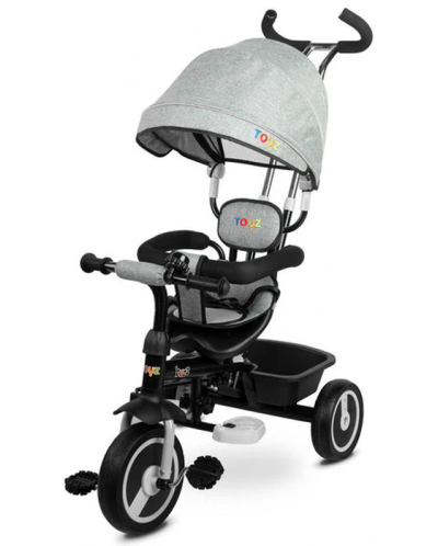 Триколка с родителски контрол Caretero Toyz - Buzz, сива - 2