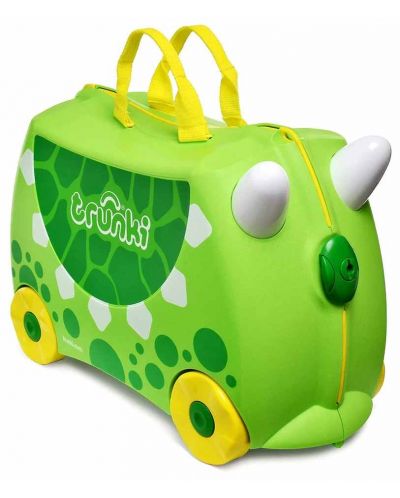 Детски куфар на колела Trunki - Dudley the Dino, зелен