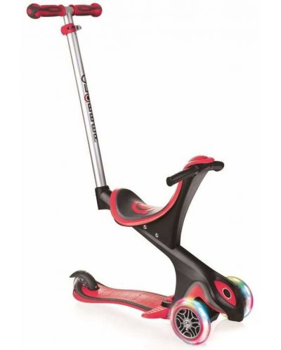 Тротинетка-триколка Globber Evo Comfort - New Red, със светещи гуми