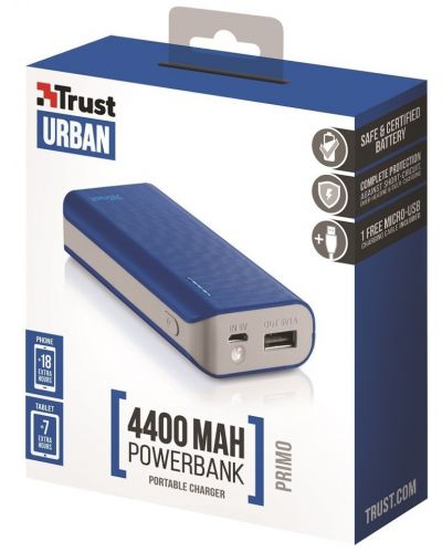 Външна батерия Trust Urban Primo 4400 - тъмносиня - 2