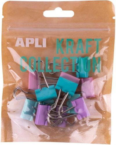 Цветни метални щипки Apli Kraft Collection - 19 mm, 12 броя - 1