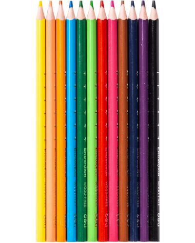 Цветни моливи Deli Enovation - EC112-12, 12 цвята, в тубус - 2
