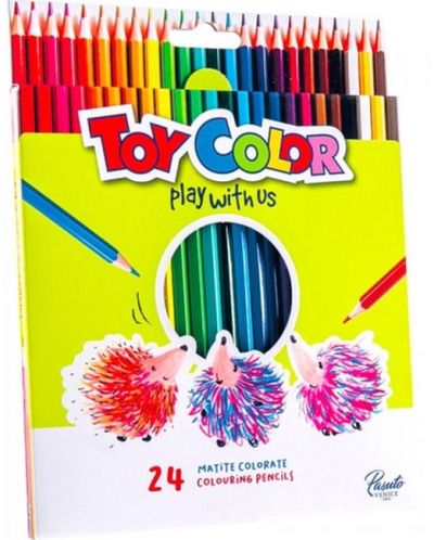 Цветни моливи Toy Color - дълги, 24 цвята - 1