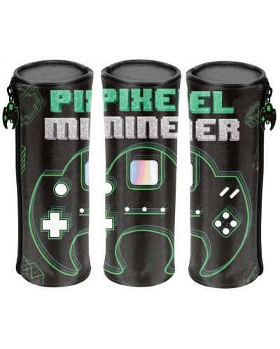 Цилиндричен ученически несесер Paso Pixel Miner - С 1 цип - 1