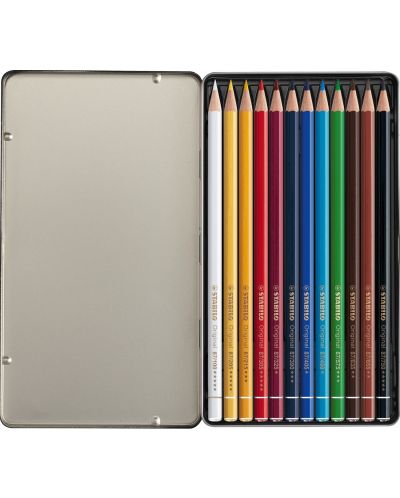 Цветни моливи Stabilo Arty - Original, 12 цвята, метална кутия - 2