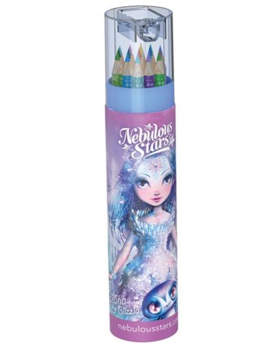 Цветни моливи с острилка и моливник Nebulous Stars - Aсортимент - 3