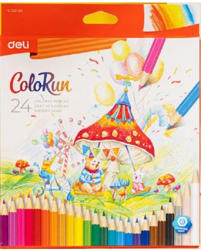 Цветни моливи Deli Colorun - EC130-24, 24 цвята - 1