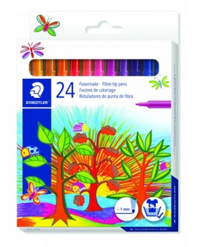 Цветни флумастери Staedtler 325 - 24 цвята, изпиращо се мастило - 1