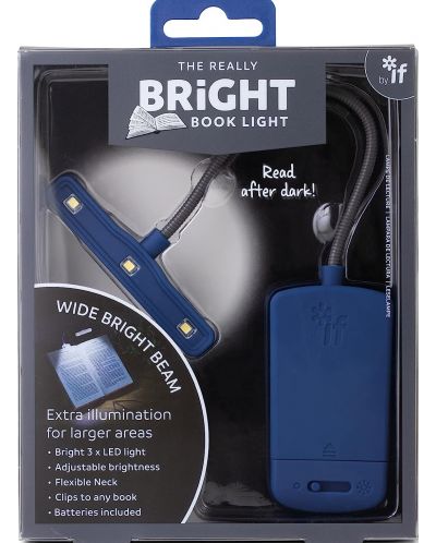 Цветна лампичка за книга IF – Bright, синя - 1