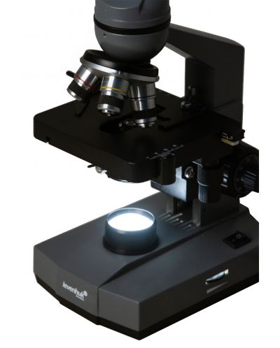 Цифров микроскоп Levenhuk - D320L BASE 3M, монокулярен, сив/черен - 9