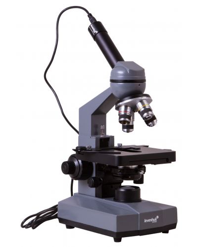 Цифров микроскоп Levenhuk - D320L BASE 3M, монокулярен, сив/черен - 2
