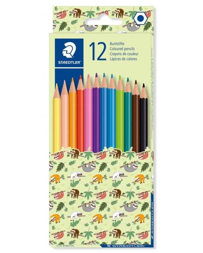 Цветни моливи Staedtler Noris Jumbo - 12 цвята - 1