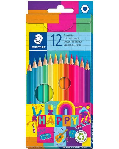 Цветни моливи Staedtler Happy 146 - 12 цвята - 1