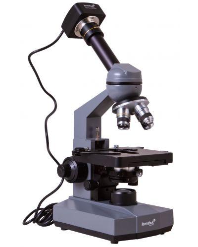 Цифров микроскоп Levenhuk - D320L PLUS 3.1M, сив/черен - 3