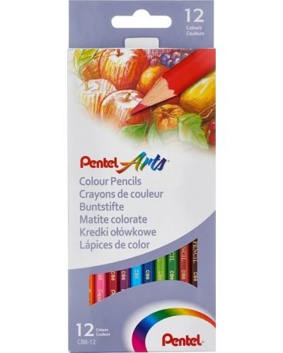 Цветни моливи Pentel - Arts, 12 цвята - 1