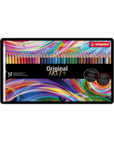 Цветни моливи Stabilo Arty - Original, 38 цвята, метална кутия - 1