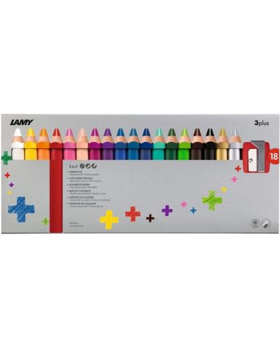 Цветни моливи с oстрилка Lamy 3plus, 18 броя - 1