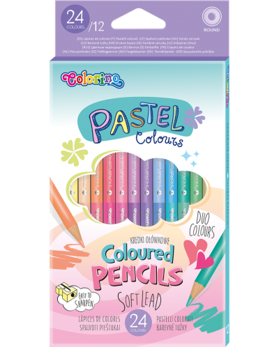 Цветни моливи Colorino Pastel - 12 цвята - 1