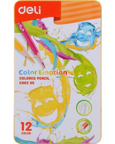 Цветни моливи Deli Color Emotion - EC00205 12 цвята, в кутия - 1