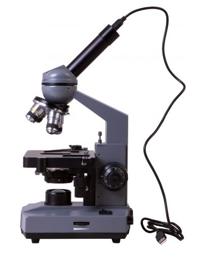 Цифров микроскоп Levenhuk - D320L BASE 3M, монокулярен, сив/черен - 4