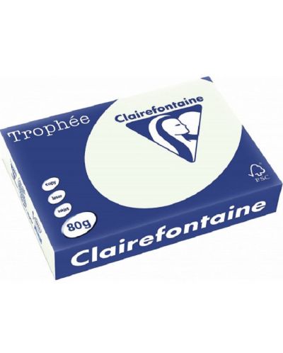 Цветна копирна хартия Clairefontaine - А4, 80 g/m2, 100 листа, Pale Green - 1