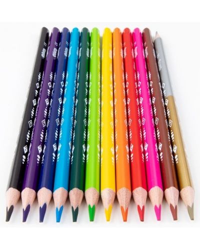 Цветни моливи Colorino Disney - Frozen II, 12 + 1 цвята и острилка - 2
