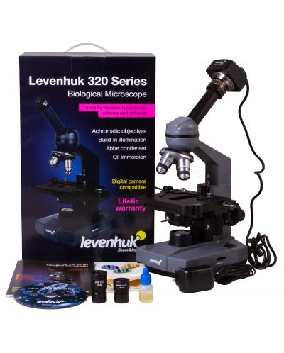 Цифров микроскоп Levenhuk - D320L PLUS 3.1M, сив/черен - 9
