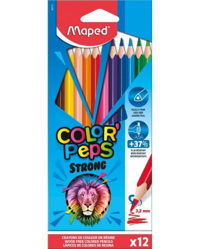 Цветни моливи Maped Color Peps - Strong, 12 цвята - 1