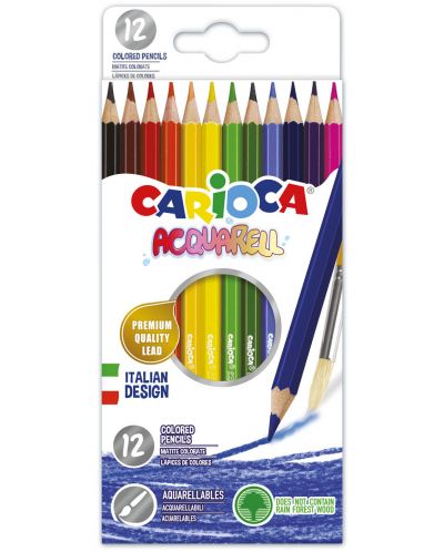 Цветни акварелни моливи Carioca - 12 цвята - 1