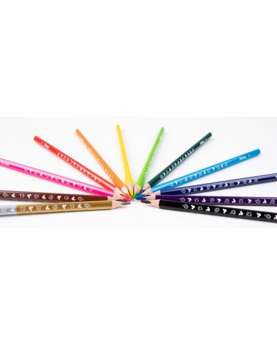 Цветни моливи Colorino Disney - Mickey and Friends, 12 + 1 цвята и острилка - 2