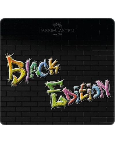 Комплект моливи Faber-Castell Black Edition - 24 цвята, в метална кутия - 2