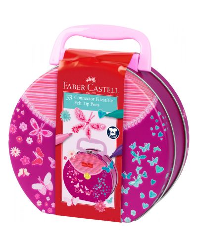 Цветни флумастери Faber-Castell Connector - 33 цвята, в чанта - 1