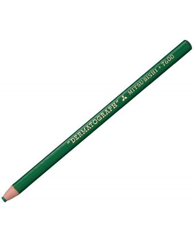 Цветен молив Uni Dermatograph - зелен, на маслена основа - 1