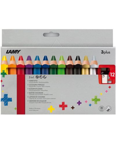 Цветни моливи с oстрилка Lamy 3plus, 12 броя - 1