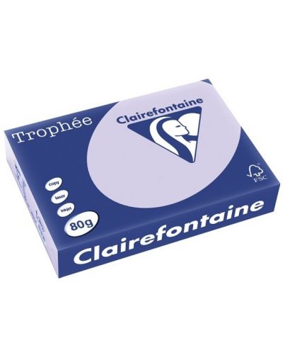 Цветна копирна хартия Clairefontaine - А4, 80 g/m2, 100 листа, Lilac - 1