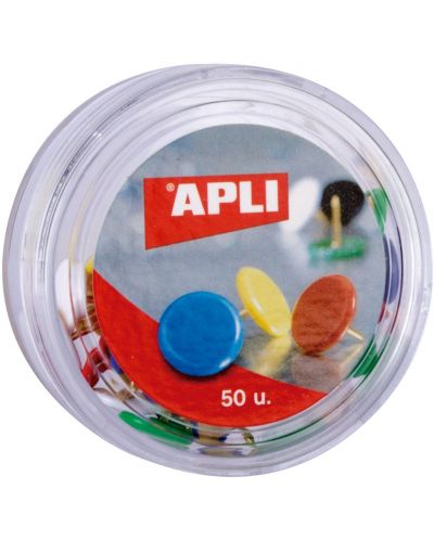 Цветни кабърчета Apli - Ø 10 mm, 50 броя - 1
