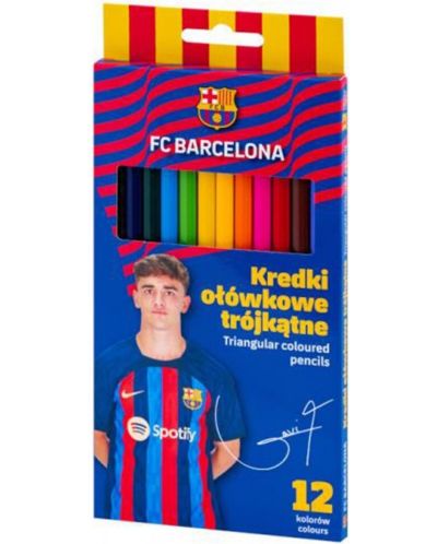 Цветни моливи Astra FC Barcelona - 12 цвята - 1