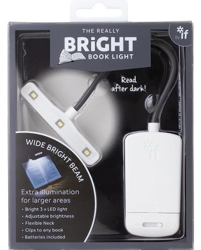 Цветна лампичка за книга IF – Bright, бяла - 1