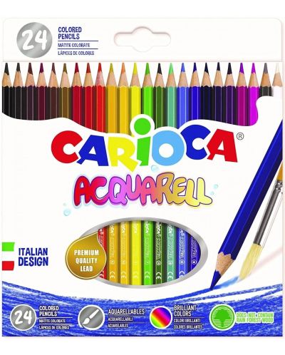 Цветни моливи Carioca - 24 цвята, акварелни - 1