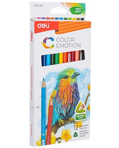 Цветни моливи Deli Color Emotion - EC00200, 12 цвята - 1