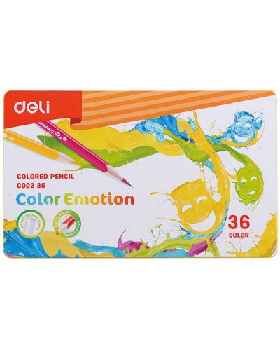 Цветни моливи Deli Color Emotion - EC00235, 36 цвята, в кутия - 1