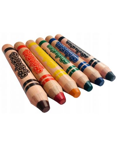 Цветни моливи Colorino Kids – Jumbo, 6 цвята - 2