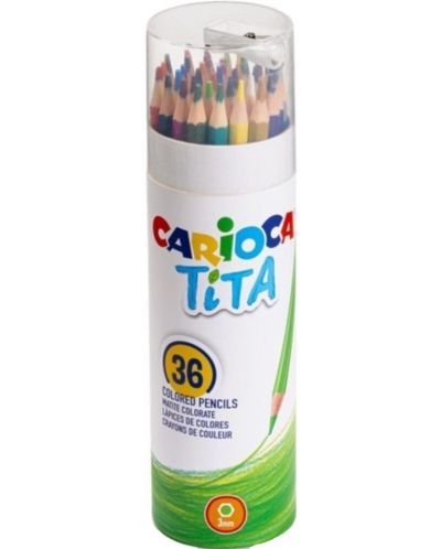 Цветни моливи Carioca Tita - 36 цвята + острилка - 1