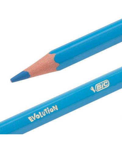 Цветни моливи BIC Kids - Evolution, 12 цвята, метална кутия - 2