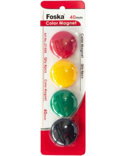 Цветни магнити за бяла дъска Foska - 40 mm, 4 броя - 1