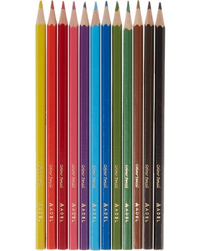 Цветни моливи Adel - 12 цвята, в тубус - 2