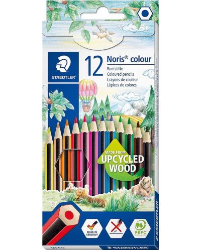 Цветни моливи Staedtler Noris Colour 185 - 12 цвята + Noris - 1