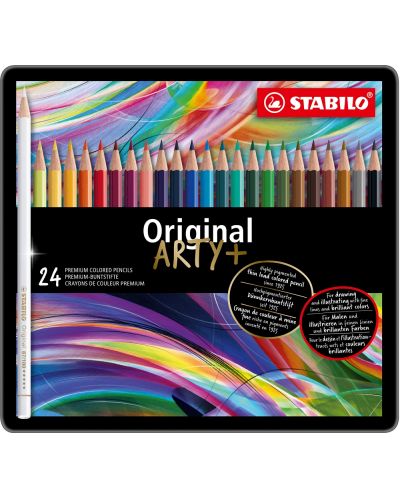Цветни моливи Stabilo Arty - Original, 24 цвята, метална кутия - 1